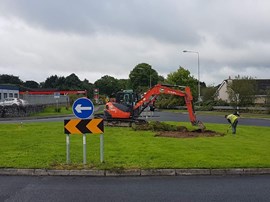 Roundabout in Blessington coming in from Baltinglass